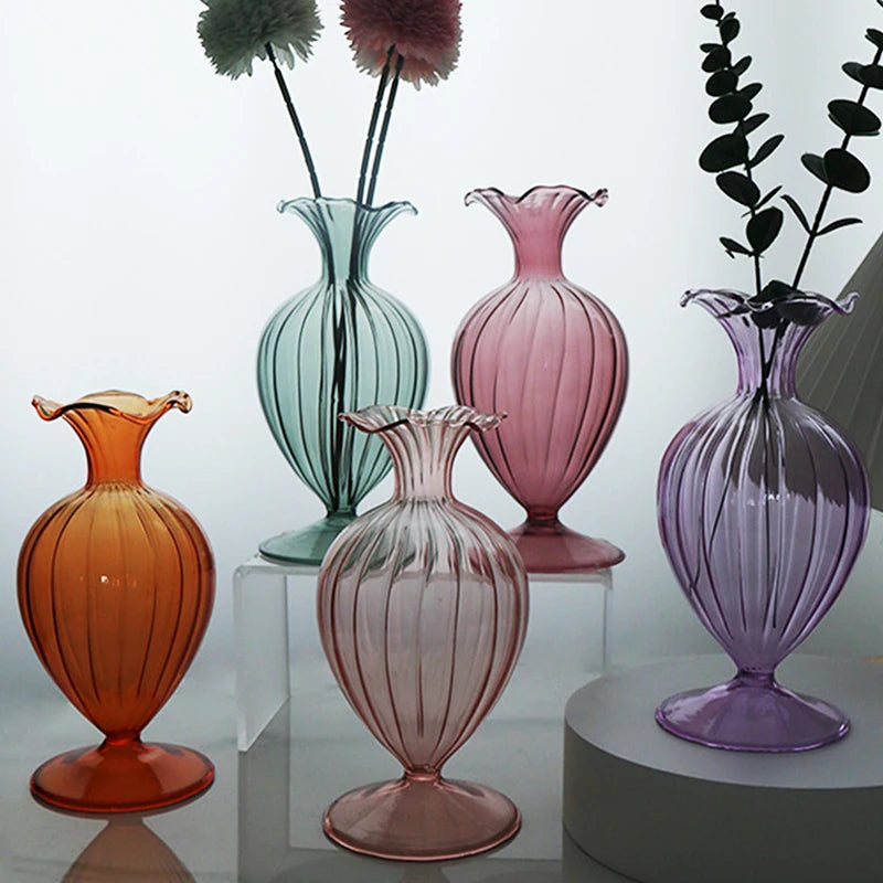 Vintage Style Colorful Glass Vase