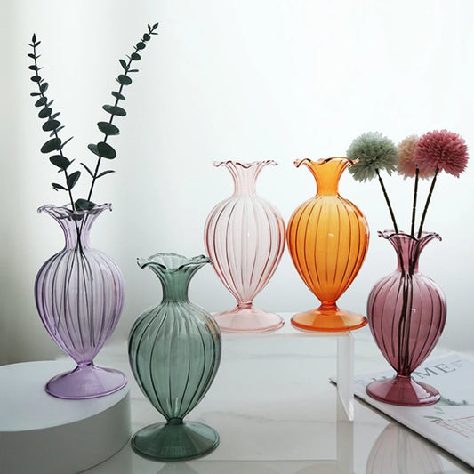 Vintage Style Colorful Glass Vase