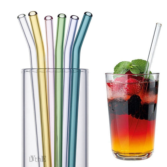 Colorful Reusable Drinking Glass Straws