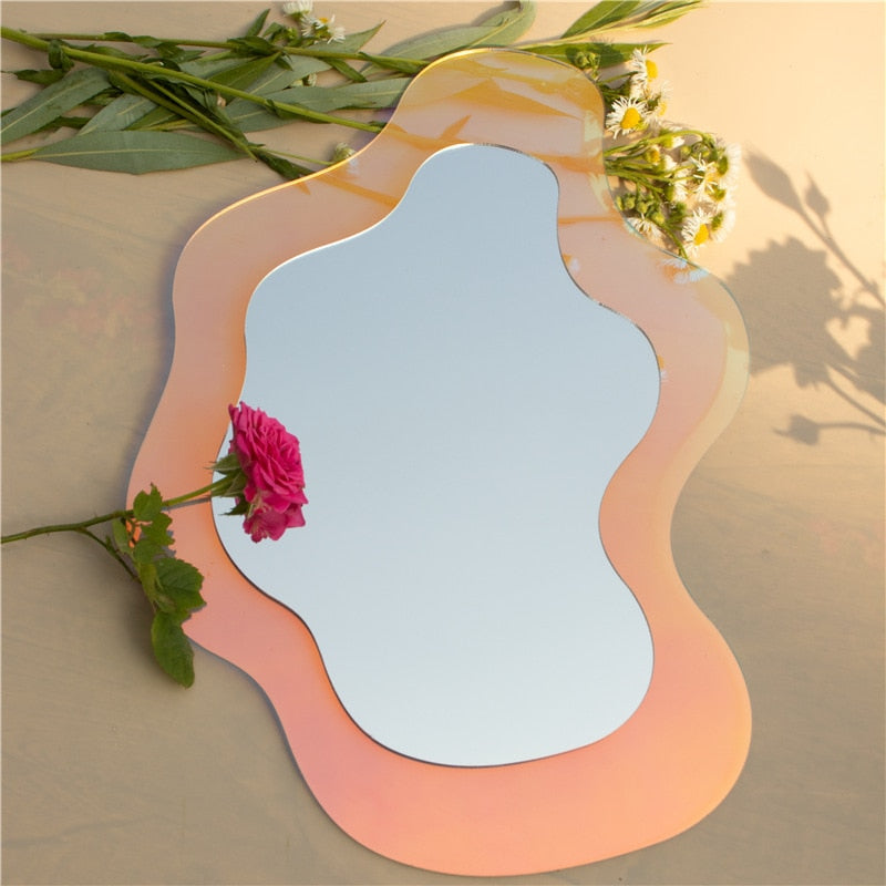 Acrylic Large Colorful Abstract Shaped Mirror