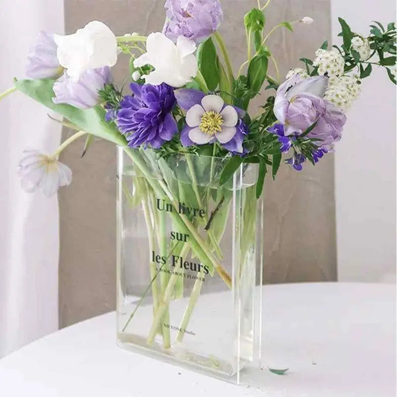 Clear Book Flower Vase