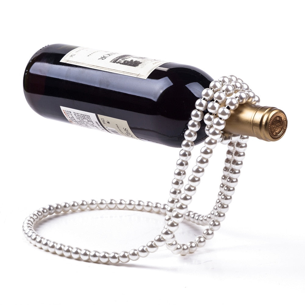 Luxury Pearl Necklace Wine Rack