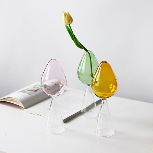Egg Shaped Glass Flower Vase