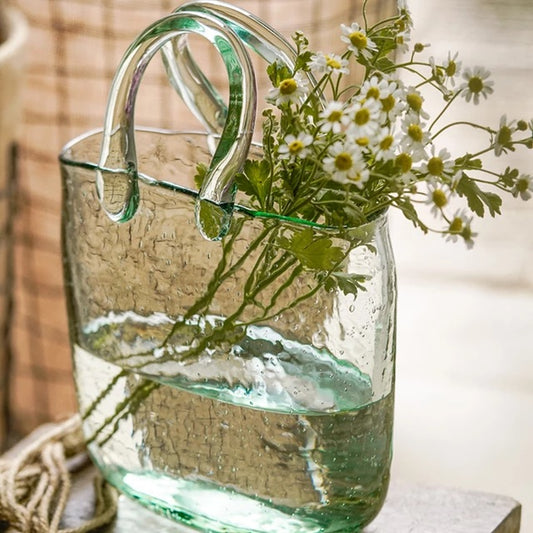 Glass Handbag Flower Vase