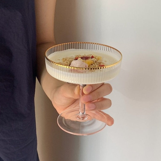 Nordic Gold Edge Transparent Cocktail Glass