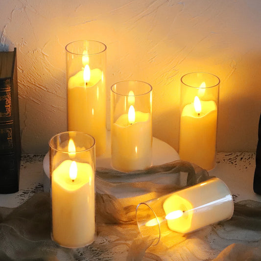 6Pcs Acrylic Led Flameless Electric Candles