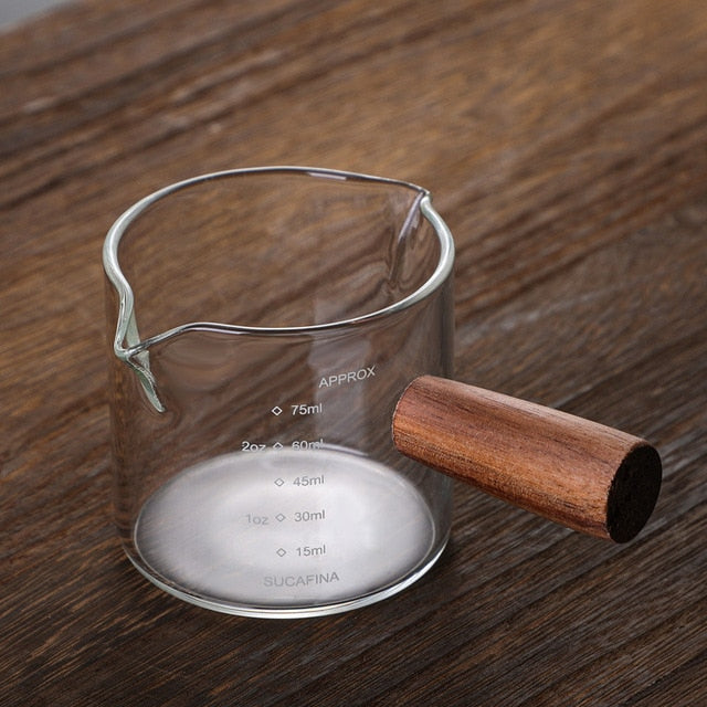 Wood Handle Espresso Glass
