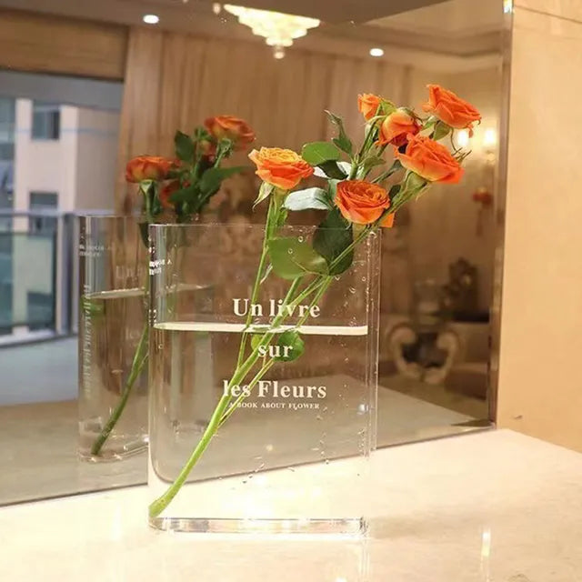 Clear Book Flower Vase